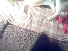 Teen and dog for webcam